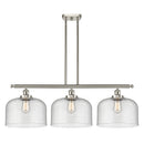 Bell Island Light shown in the Brushed Satin Nickel finish with a Seedy shade