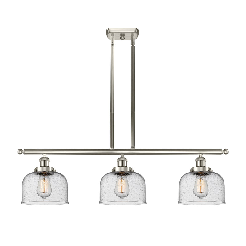 Bell Island Light shown in the Brushed Satin Nickel finish with a Seedy shade