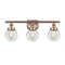 Beacon Bath Vanity Light shown in the Antique Copper finish with a Clear shade