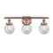 Beacon Bath Vanity Light shown in the Antique Copper finish with a Seedy shade