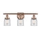 Bell Bath Vanity Light shown in the Antique Copper finish with a Clear shade