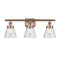 Cone Bath Vanity Light shown in the Antique Copper finish with a Seedy shade