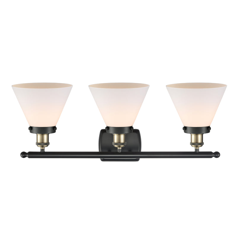 Innovations Lighting Large Cone 3 Light Bath Vanity Light Part Of The Ballston Collection 916-3W-BAB-G41-LED