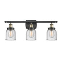 Bell Bath Vanity Light shown in the Black Antique Brass finish with a Seedy shade