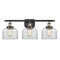 Bell Bath Vanity Light shown in the Black Antique Brass finish with a Clear shade