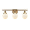 Beacon Bath Vanity Light shown in the Brushed Brass finish with a Matte White shade