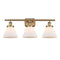 Cone Bath Vanity Light shown in the Brushed Brass finish with a Matte White shade