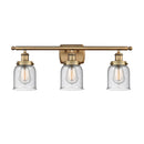 Bell Bath Vanity Light shown in the Brushed Brass finish with a Seedy shade