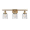 Bell Bath Vanity Light shown in the Brushed Brass finish with a Seedy shade