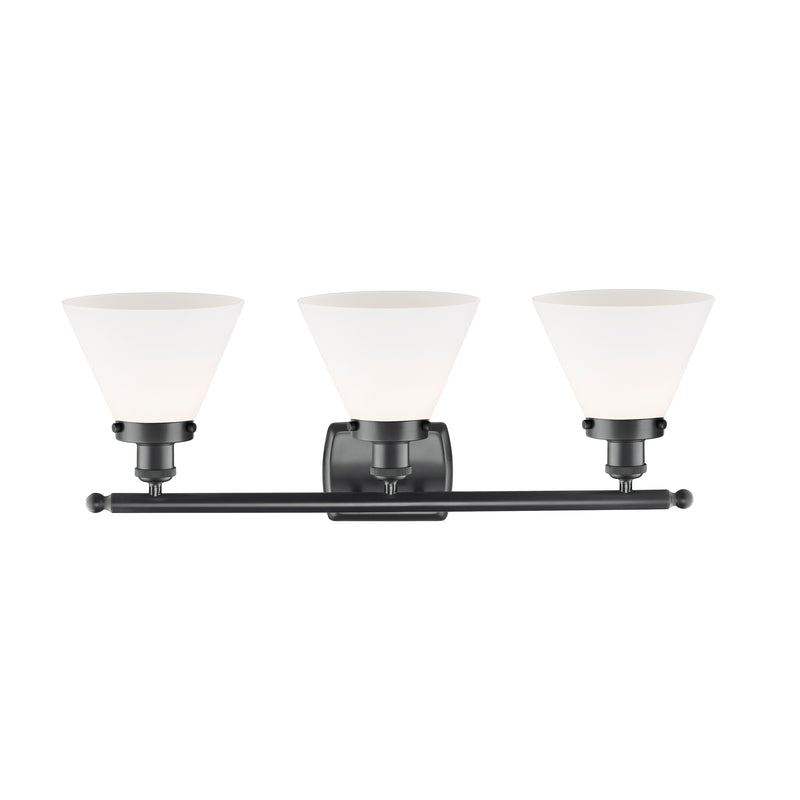 Innovations Lighting Large Cone 3 Light Bath Vanity Light Part Of The Ballston Collection 916-3W-BK-G41-LED