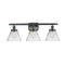 Cone Bath Vanity Light shown in the Matte Black finish with a Clear shade