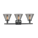 Innovations Lighting Large Cone 3 Light Bath Vanity Light Part Of The Ballston Collection 916-3W-BK-G43-LED