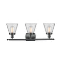 Innovations Lighting Small Cone 3 Light Bath Vanity Light Part Of The Ballston Collection 916-3W-BK-G62-LED