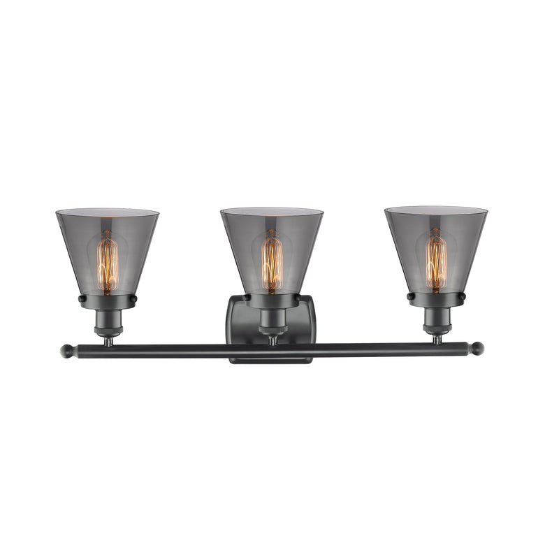 Innovations Lighting Small Cone 3 Light Bath Vanity Light Part Of The Ballston Collection 916-3W-BK-G63-LED