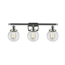 Beacon Bath Vanity Light shown in the Polished Chrome finish with a Clear shade