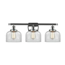 Bell Bath Vanity Light shown in the Polished Chrome finish with a Clear shade