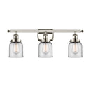 Bell Bath Vanity Light shown in the Polished Nickel finish with a Clear shade