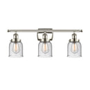 Bell Bath Vanity Light shown in the Polished Nickel finish with a Seedy shade