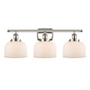 Bell Bath Vanity Light shown in the Polished Nickel finish with a Matte White shade