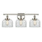 Bell Bath Vanity Light shown in the Polished Nickel finish with a Clear shade