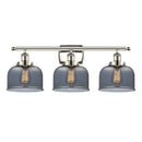 Bell Bath Vanity Light shown in the Polished Nickel finish with a Plated Smoke shade