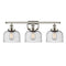 Bell Bath Vanity Light shown in the Polished Nickel finish with a Seedy shade