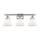 Cone Bath Vanity Light shown in the Brushed Satin Nickel finish with a Matte White shade