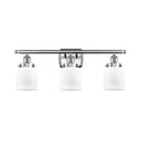 Bell Bath Vanity Light shown in the Brushed Satin Nickel finish with a Matte White shade