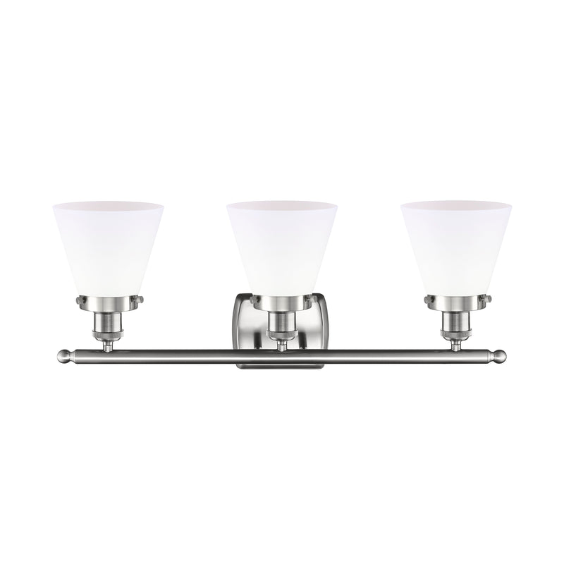 Innovations Lighting Small Cone 3 Light Bath Vanity Light Part Of The Ballston Collection 916-3W-SN-G61-LED