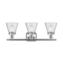 Innovations Lighting Small Cone 3 Light Bath Vanity Light Part Of The Ballston Collection 916-3W-SN-G64-LED