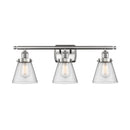 Cone Bath Vanity Light shown in the Brushed Satin Nickel finish with a Seedy shade