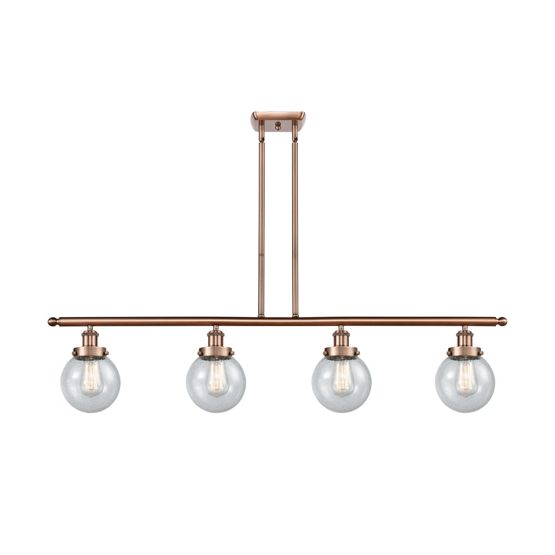 Beacon Island Light shown in the Antique Copper finish with a Seedy shade