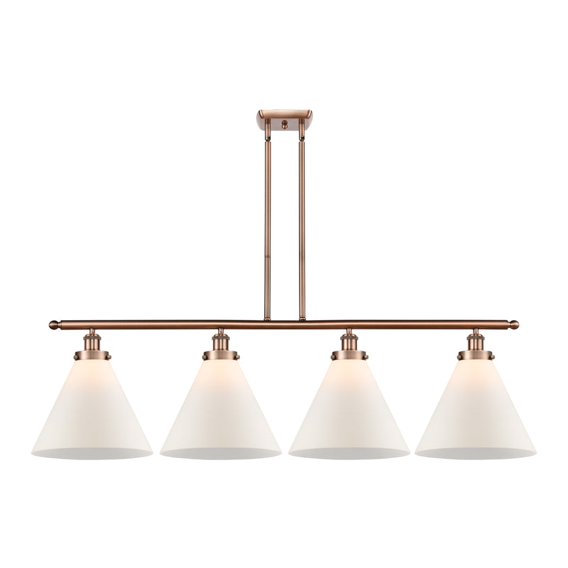 Cone Island Light shown in the Antique Copper finish with a Matte White shade