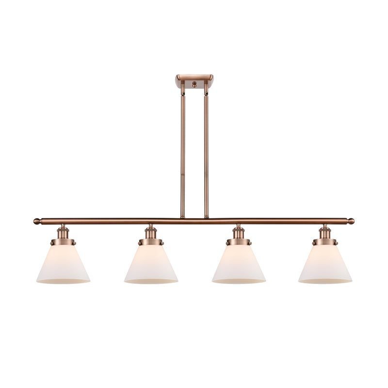 Cone Island Light shown in the Antique Copper finish with a Matte White shade