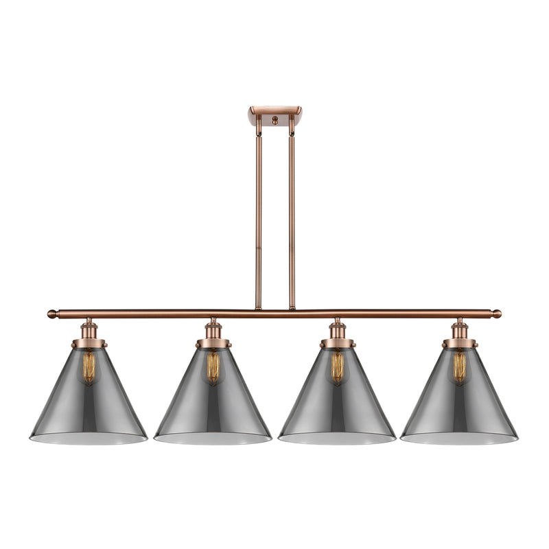 Cone Island Light shown in the Antique Copper finish with a Plated Smoke shade