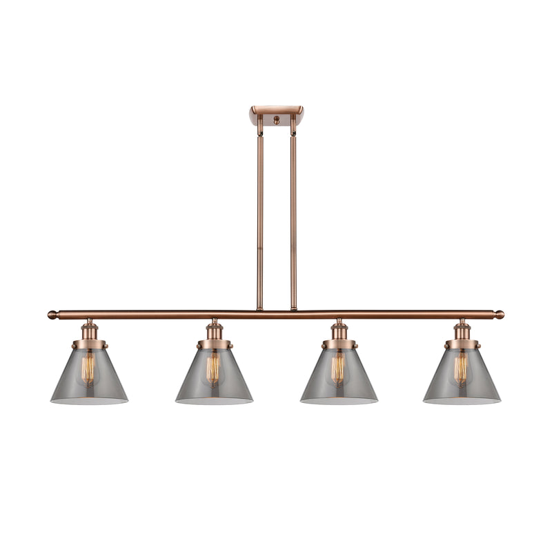 Cone Island Light shown in the Antique Copper finish with a Plated Smoke shade