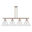 Cone Island Light shown in the Antique Copper finish with a Seedy shade