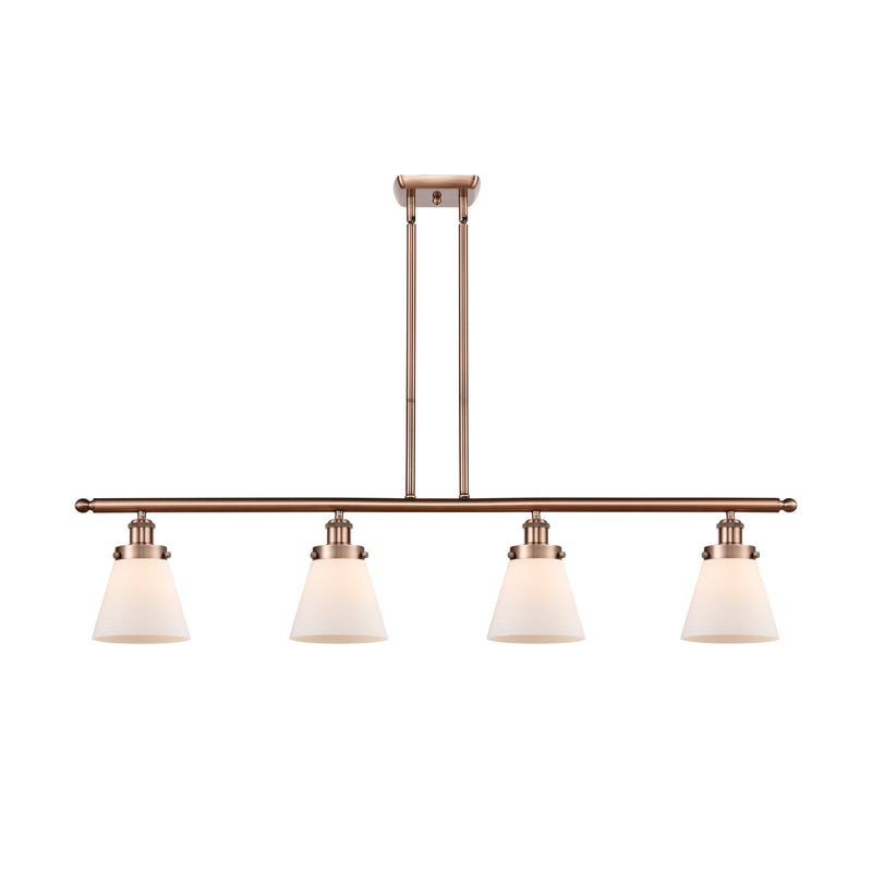 Cone Island Light shown in the Antique Copper finish with a Matte White shade