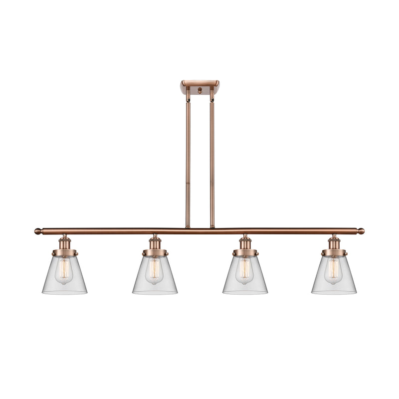 Cone Island Light shown in the Antique Copper finish with a Clear shade