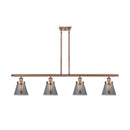 Cone Island Light shown in the Antique Copper finish with a Plated Smoke shade