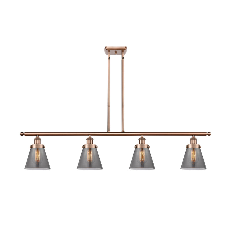 Cone Island Light shown in the Antique Copper finish with a Plated Smoke shade