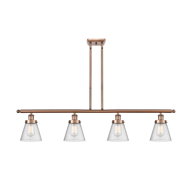 Cone Island Light shown in the Antique Copper finish with a Seedy shade