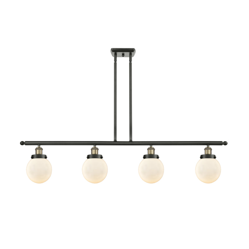 Beacon Island Light shown in the Black Antique Brass finish with a Matte White shade