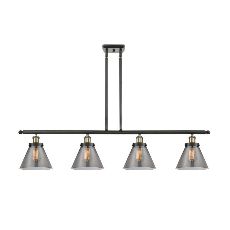 Cone Island Light shown in the Black Antique Brass finish with a Plated Smoke shade