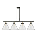 Cone Island Light shown in the Black Antique Brass finish with a Seedy shade