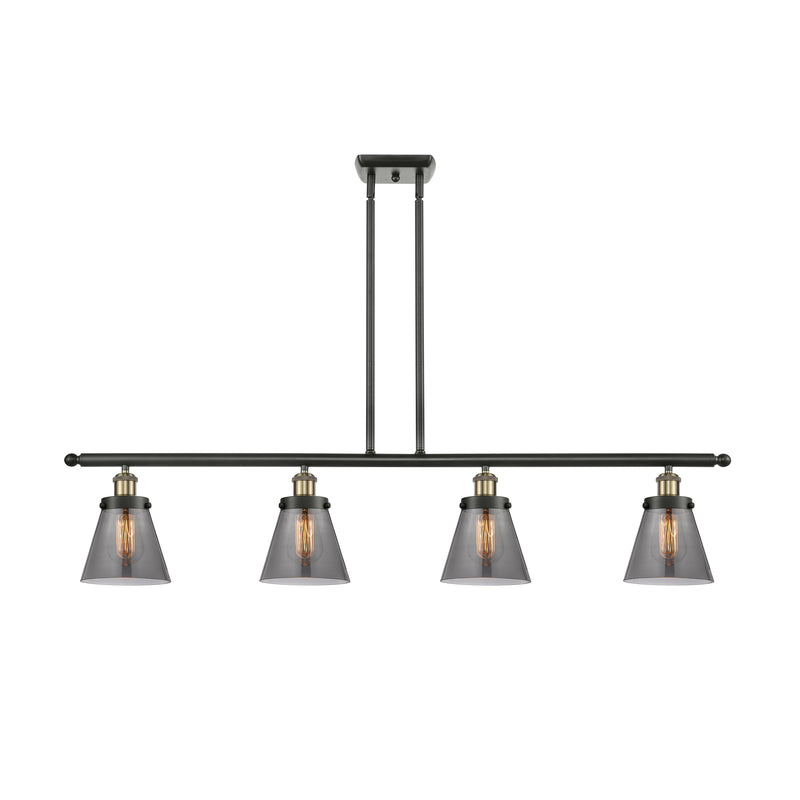 Cone Island Light shown in the Black Antique Brass finish with a Plated Smoke shade