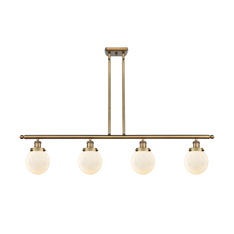 Beacon Island Light shown in the Brushed Brass finish with a Matte White shade