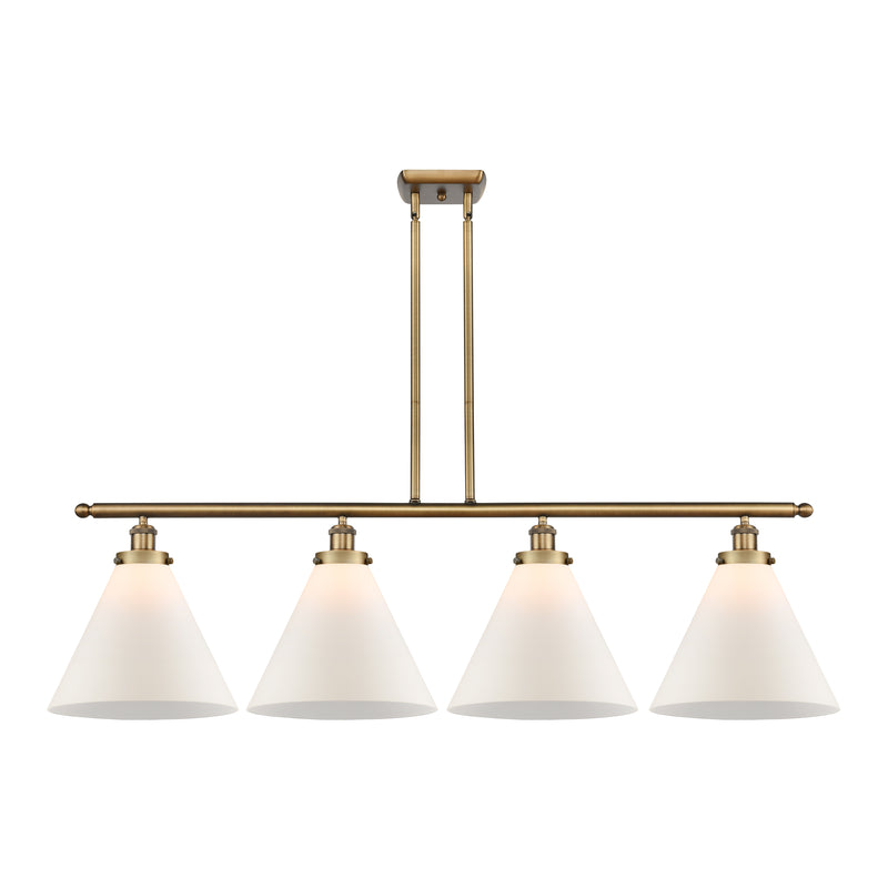 Cone Island Light shown in the Brushed Brass finish with a Matte White shade