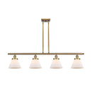 Cone Island Light shown in the Brushed Brass finish with a Matte White shade