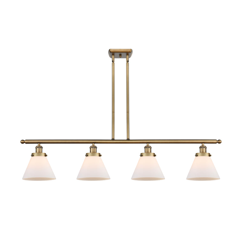 Cone Island Light shown in the Brushed Brass finish with a Matte White shade